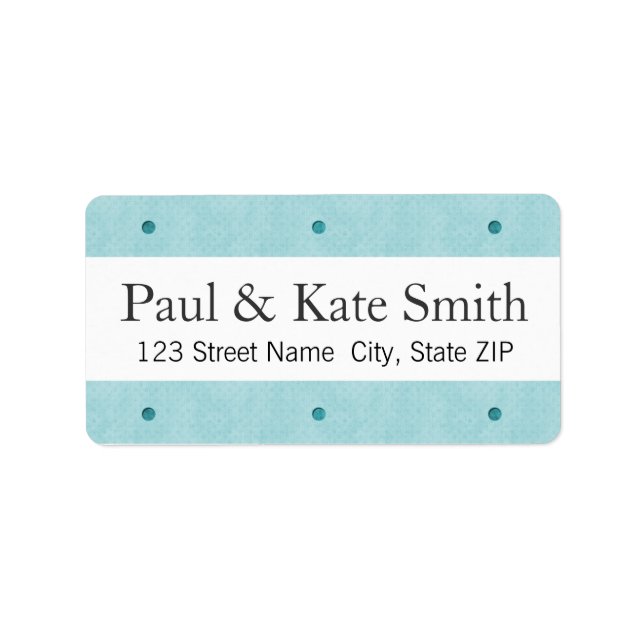 Points bleus Étiquette texturé (Devant)