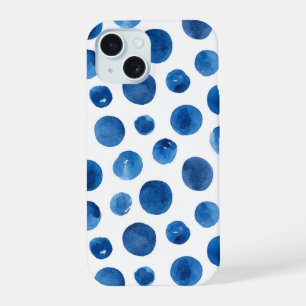 Points bleus. Motif marin bleu marine à l'aquarell