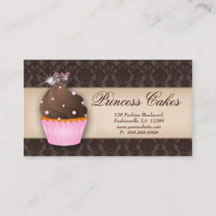 Points Brown Cartes de visite cupcake Couronne ros