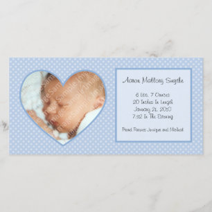 Points Coeur Bleu Nouveau Carte photo bébé