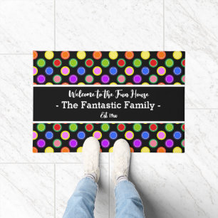 Points colorés de bonbons sur tapis personnalisé n