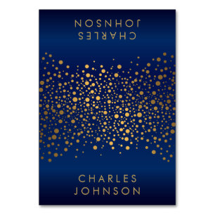 Points Confetti Bleu et Or Chevron Navy Cartes de 