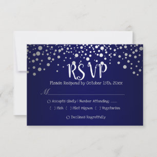 Points Confetti bleu marine et argent - RSVP
