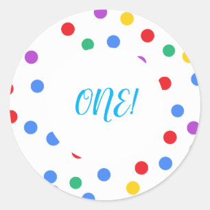 Points Confetti colorés 1er Sticker Anniversaire