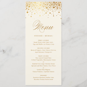 Points Confetti Faux Gold Foil   Menu Vintage ivoi