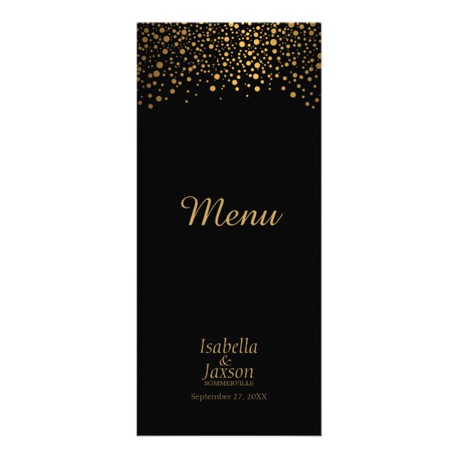Points Confetti Foil Noir et Or - Menu (Devant)