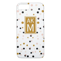 Points Confetti modernes Monogram iPhone 7 Coque