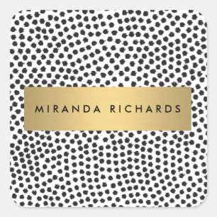 Points Confetti Noir Luxe avec Stickers Bar Or