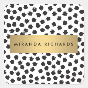 Points Confetti Noir Luxe II avec Stickers Bar Or