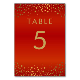 Points Confetti Or et Rouge - Carte de table