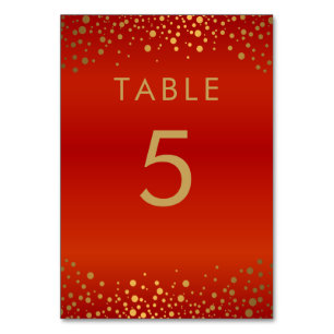 Points Confetti Or et Rouge - Carte de table