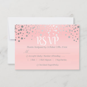 Points Confetti rose et argent - RSVP