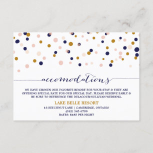 Points Confetti Rose & Or - Carte d'hébergement II