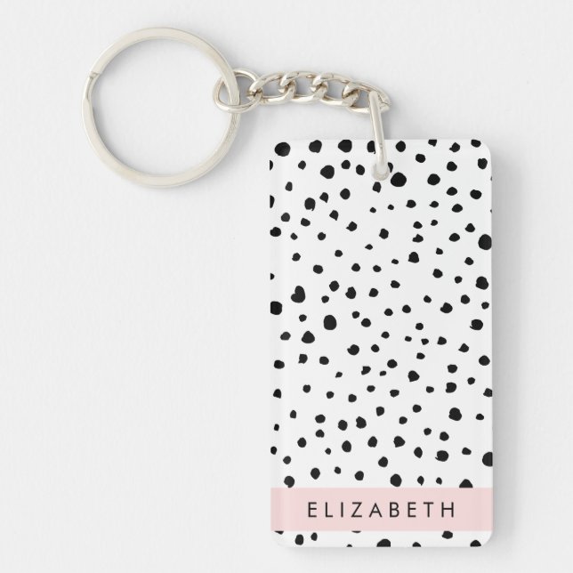 Points dalmatiens, Spots, Noir et Blanc, Votre nom (Devant)