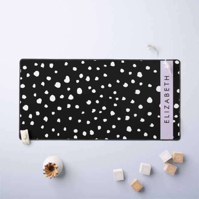 Points dalmatiens, Spots, Noir et Blanc, Votre nom (Tableau pour enfants)