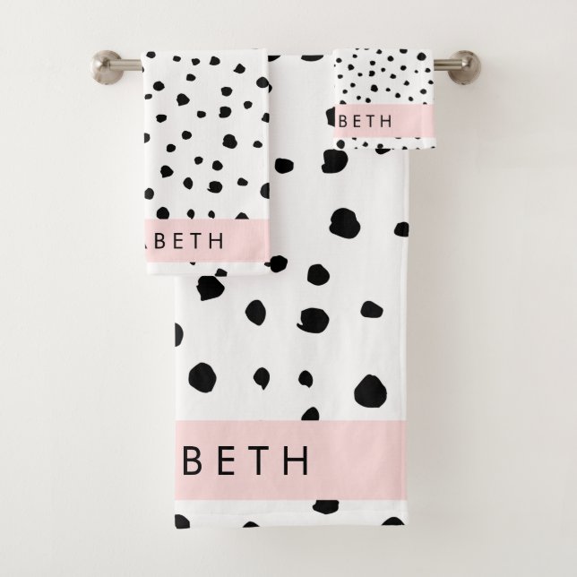 Points dalmatiens, Spots, Noir et Blanc, Votre nom (En situation)