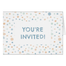 Points d'aquarelle Elliot Confetti Invitation