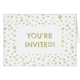 Points d'aquarelle Gold Confetti Invitation d'anni