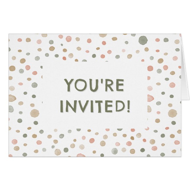 Points d'aquarelle Mandy Confetti Invitation d'ann (Devant Horizontal)