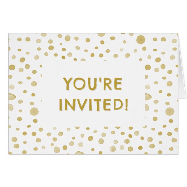 Points d'aquarelle Saffron Confetti Invitation d'a (Devant Horizontal)