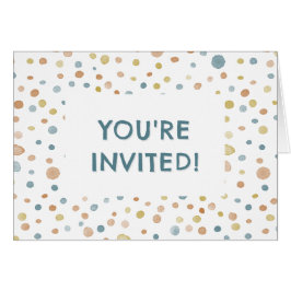 Points d'aquarelle Trey Confetti Invitation d'anni