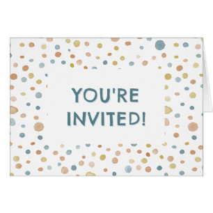 Points d'aquarelle Trey Confetti Invitation d'anni