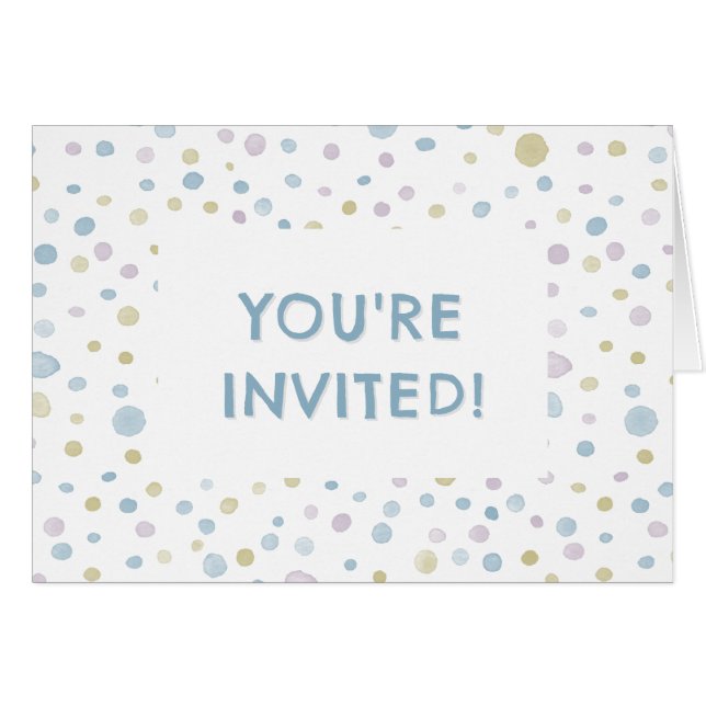 Points d'aquarelle William Confetti Invitation d'a (Devant Horizontal)