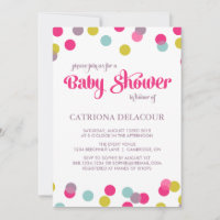 POINTS DE CONFÉTITE COLORÉS | INVITATION BABY SHOW