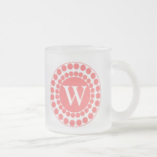 Points de corail élégant Monogramme Mug