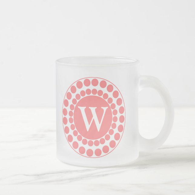 Points de corail élégant Monogramme Mug (Droit)