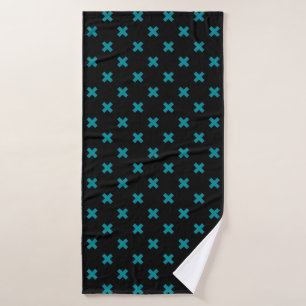 points de croix turquoises sur noir
