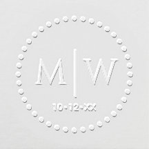 Points en pointillés Cadre rond Deux Initiales Mon