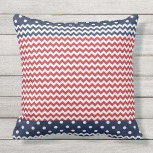 Points et coussin extérieur patriotique de Chevro