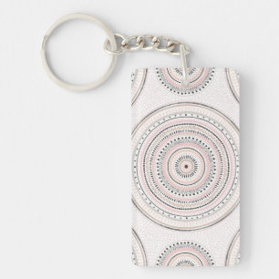 Points et traits roses et gris Doodles Mandala