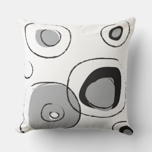 POINTS GRIS FUNKY DESIGN Oreiller à lancer rétro