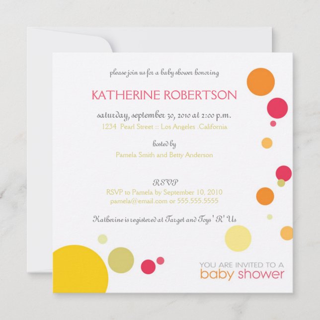 Points - invitations Baby showers (Devant)