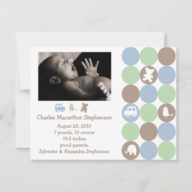 Points N Formes Faire-part de naissance (Devant)