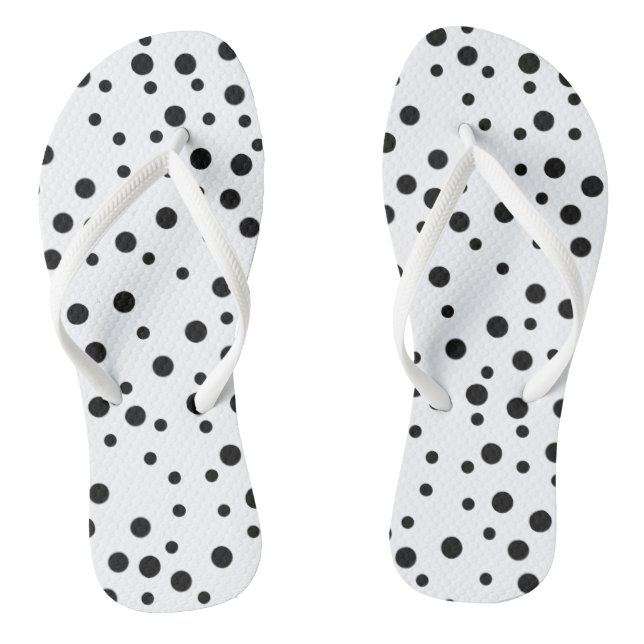 Points noirs sur des tongs blanches (Semelle)