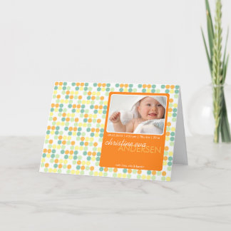 Points Rétro Orange ・ Faire-part bébé