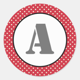 Points rouges et blancs - autocollant de cercle