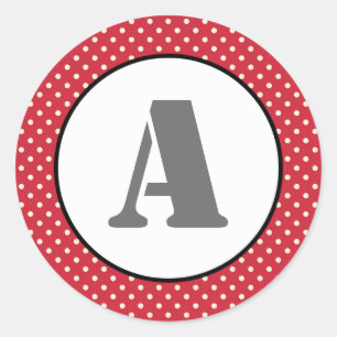 Points rouges et blancs - autocollant de cercle
