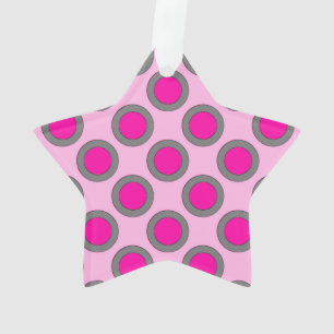 Points tournés, fuchsia, gris et rose