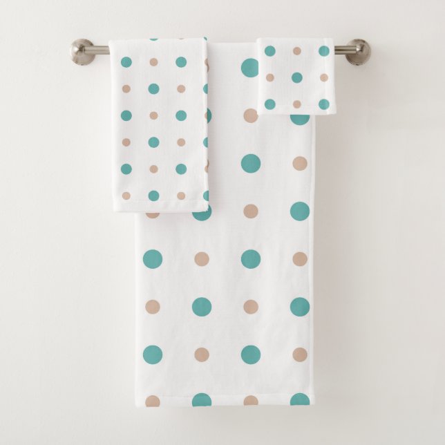 Points turquoise, beige et blanc (En situation)