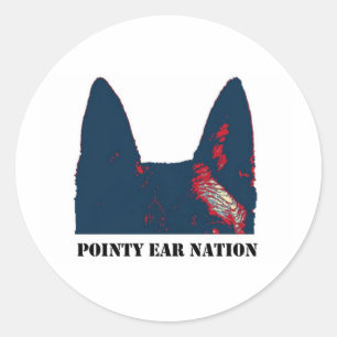 Pointy Ear Nation Design Runder Aufkleber