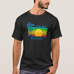 Poipu Beach Hawaii Retro Tropical Beach Sunset T-Shirt