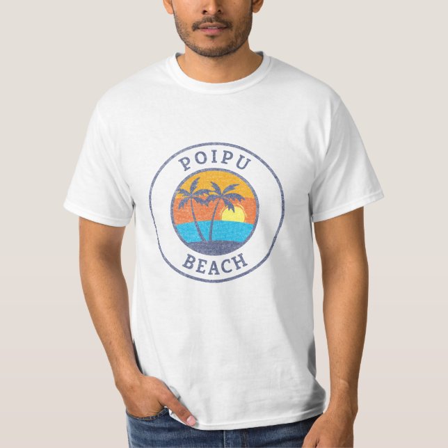 Poipu Beach, Kauai Faded Classic Style T-Shirt (Vorderseite)