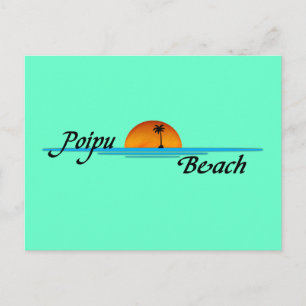 Poipu Beach Sunset Postcard Postkarte