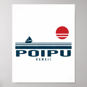 Poipu Hawaii Sonnenuntergang Segelboot Sonnenaufga Poster