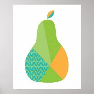 Poire à motifs affiche de style scandinave