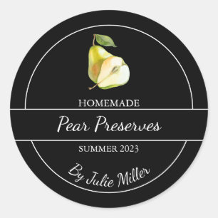 Poire simple fait maison réserve Étiquette noir